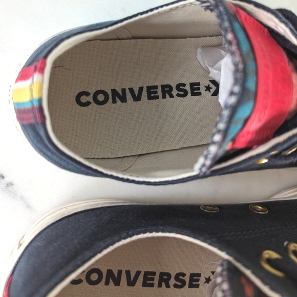 Converse Women's Black & Red Floral Low Top Sneakers - Picture 6 of 14